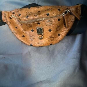 MCM Cognac and Black Belt Bag